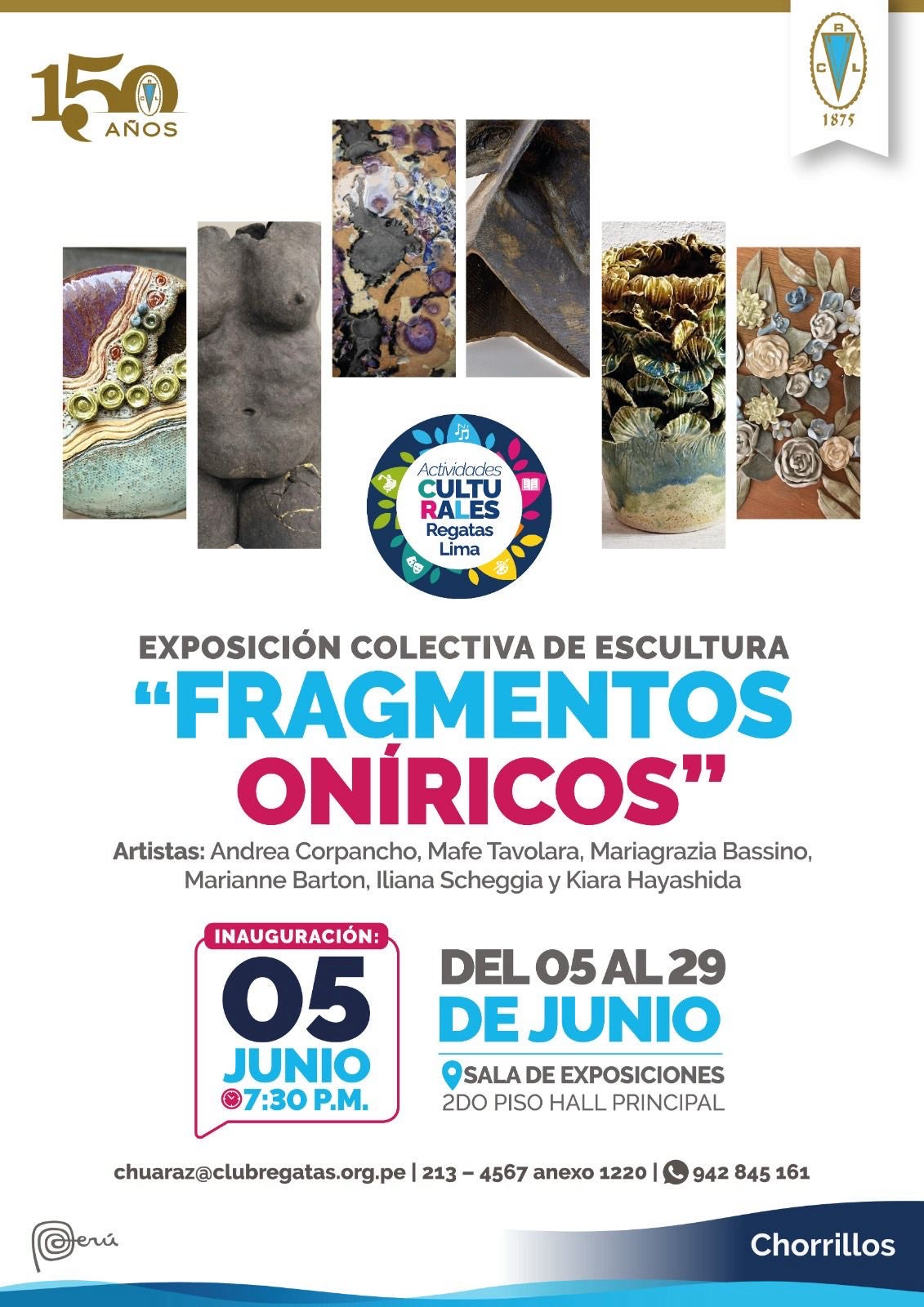 Exposición colectiva de cerámica en el Club Regatas Lima