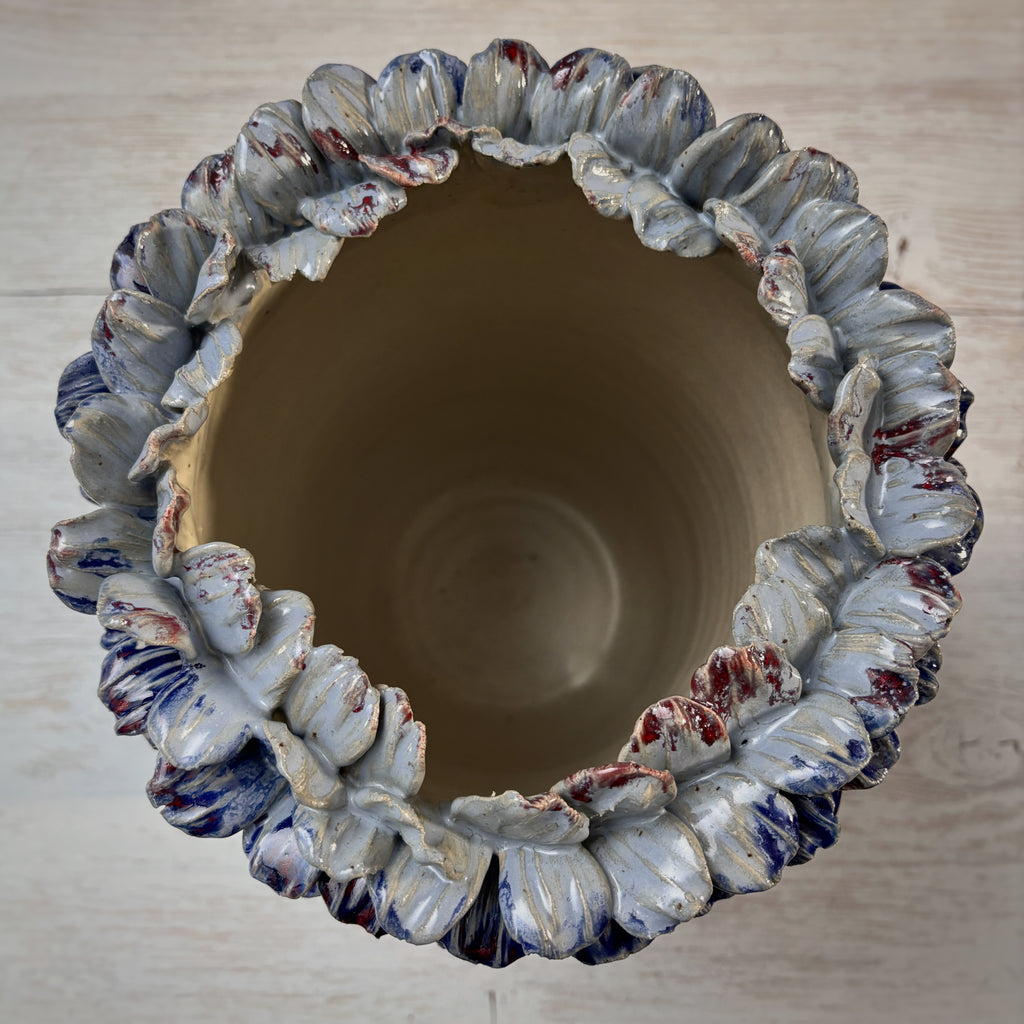 Jarrón de cerámica  Amazonas en Azules