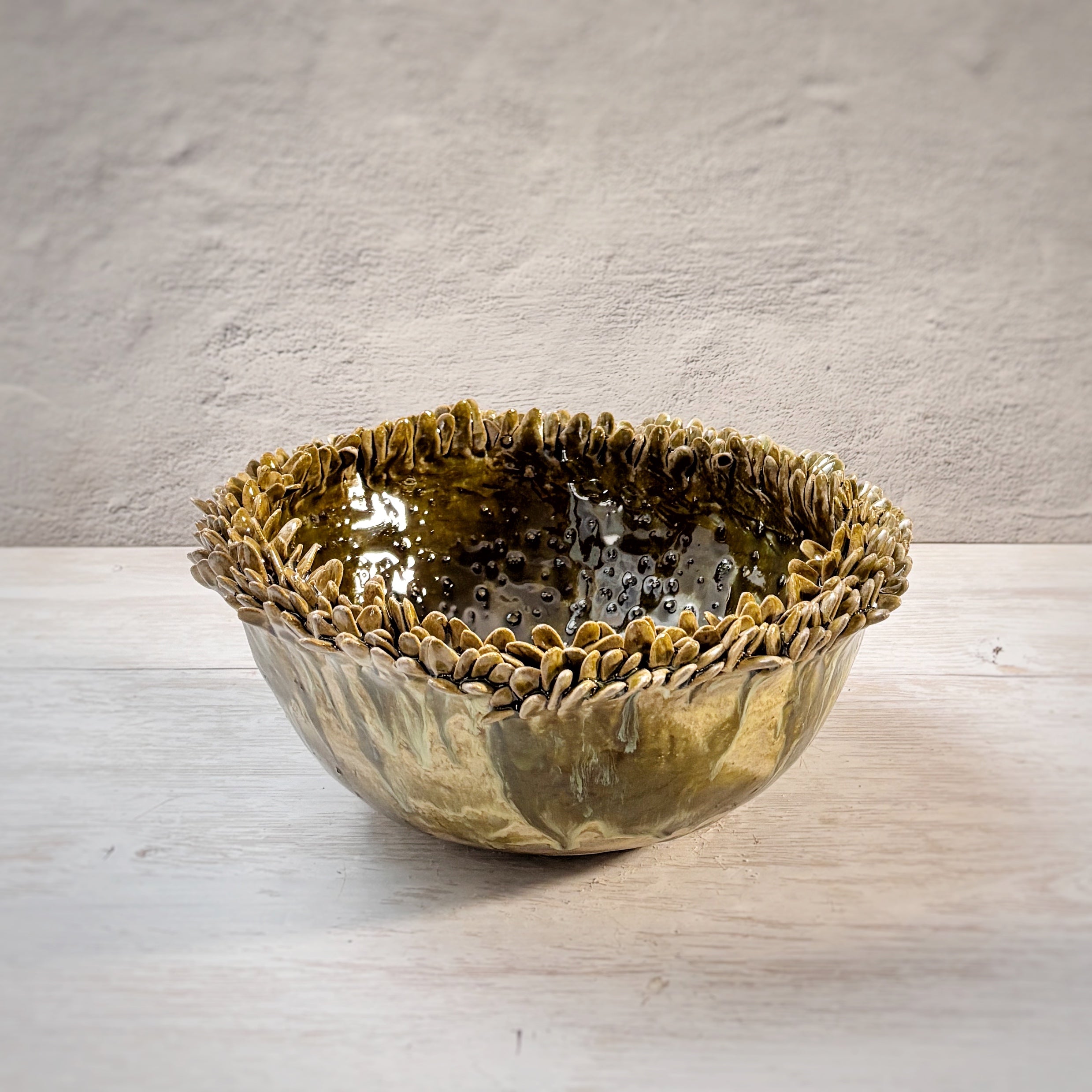 Bowl orgánico suculentas - en verdes - G -