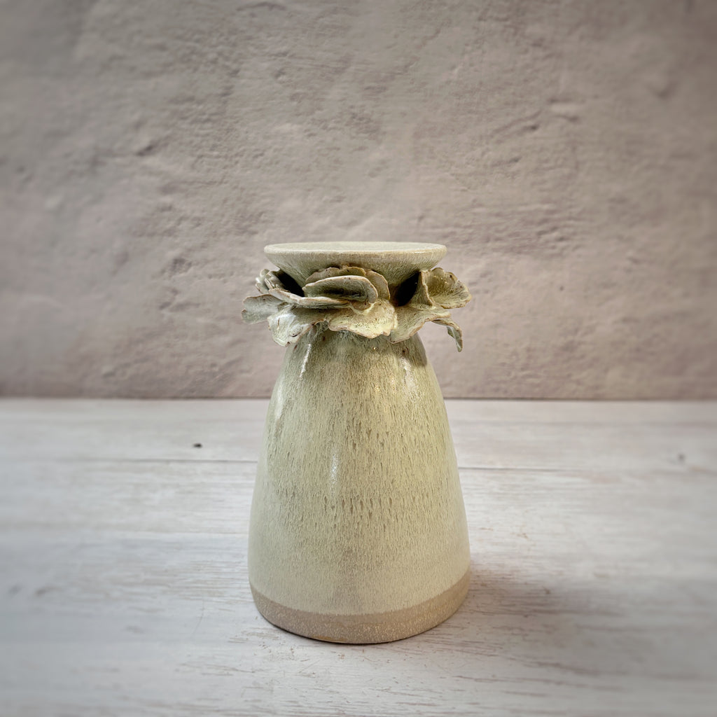 Candelabro verde agua - pétalos -L