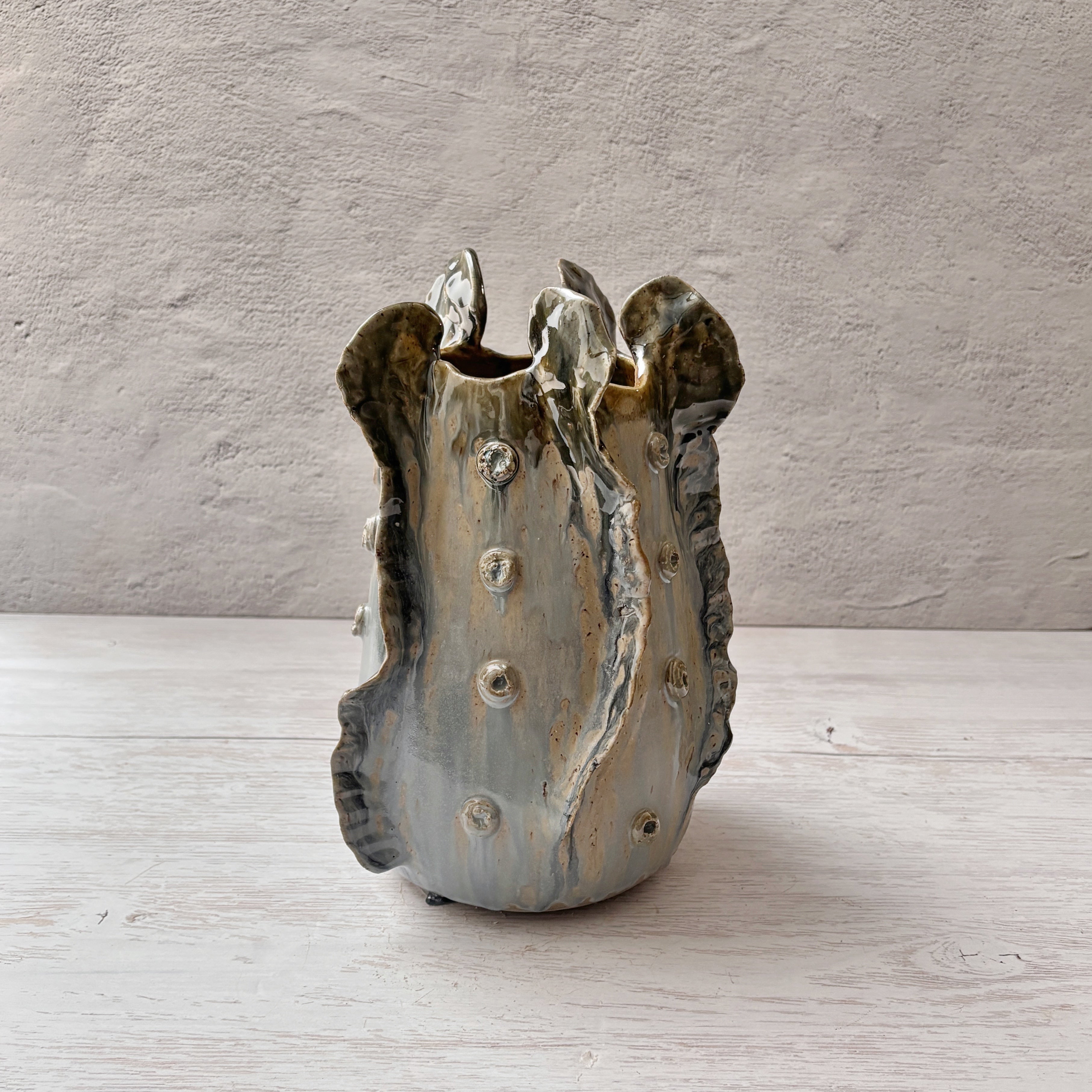 Jarrón Corales en azules y arena