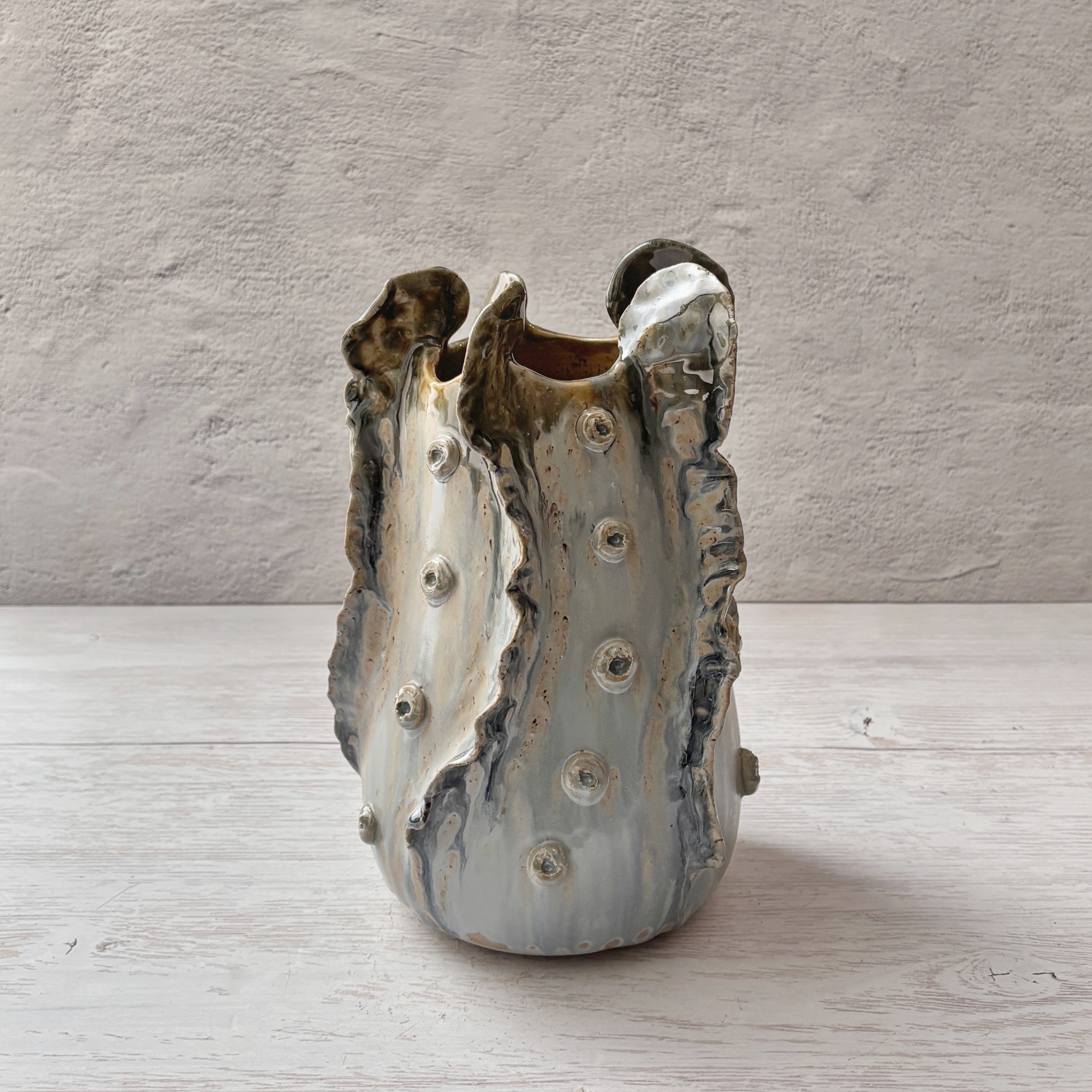 Jarrón Corales en azules y arena