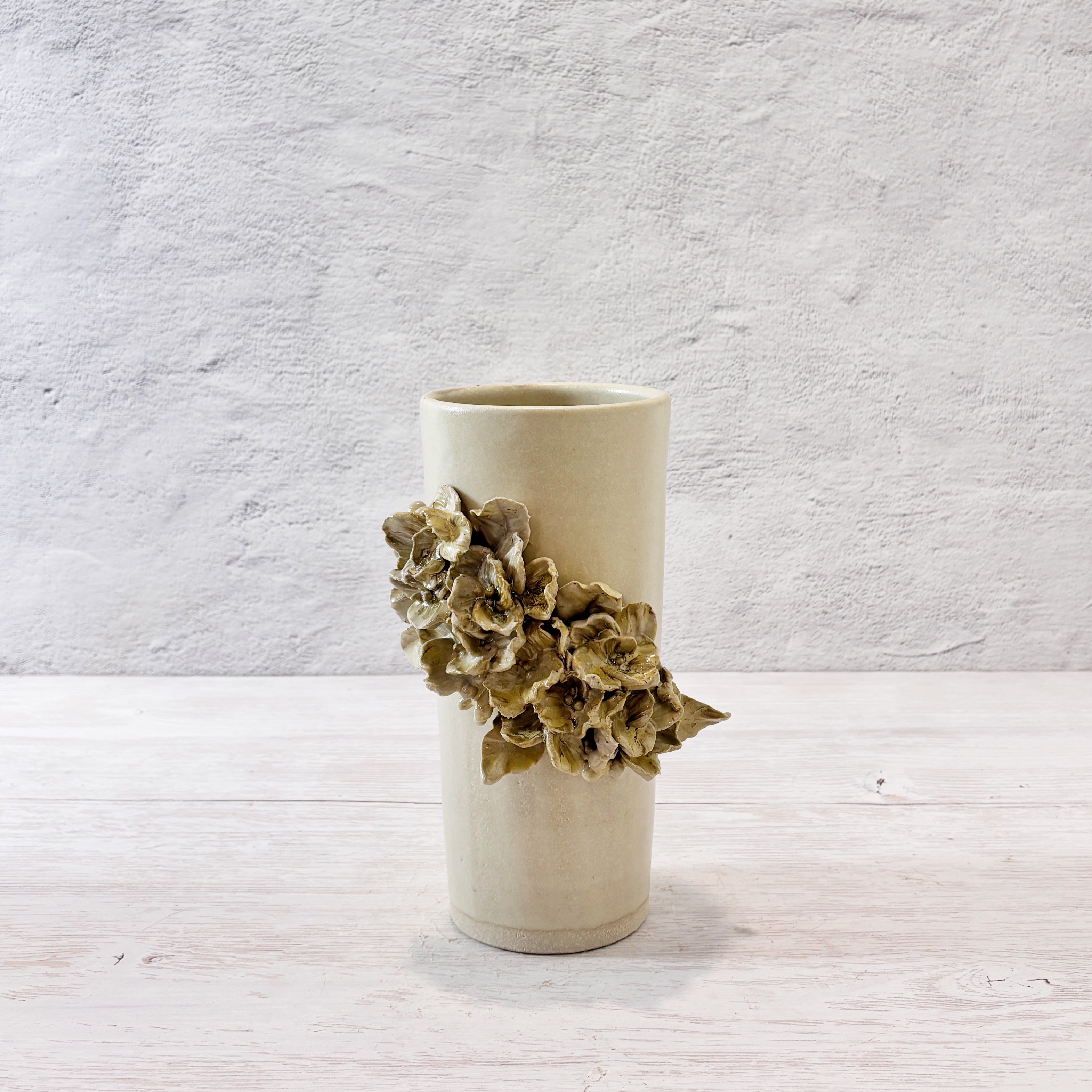 Jarrón / Florero delgado blanco