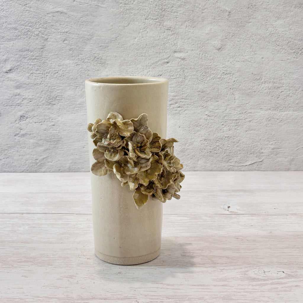 Jarrón / Florero delgado blanco