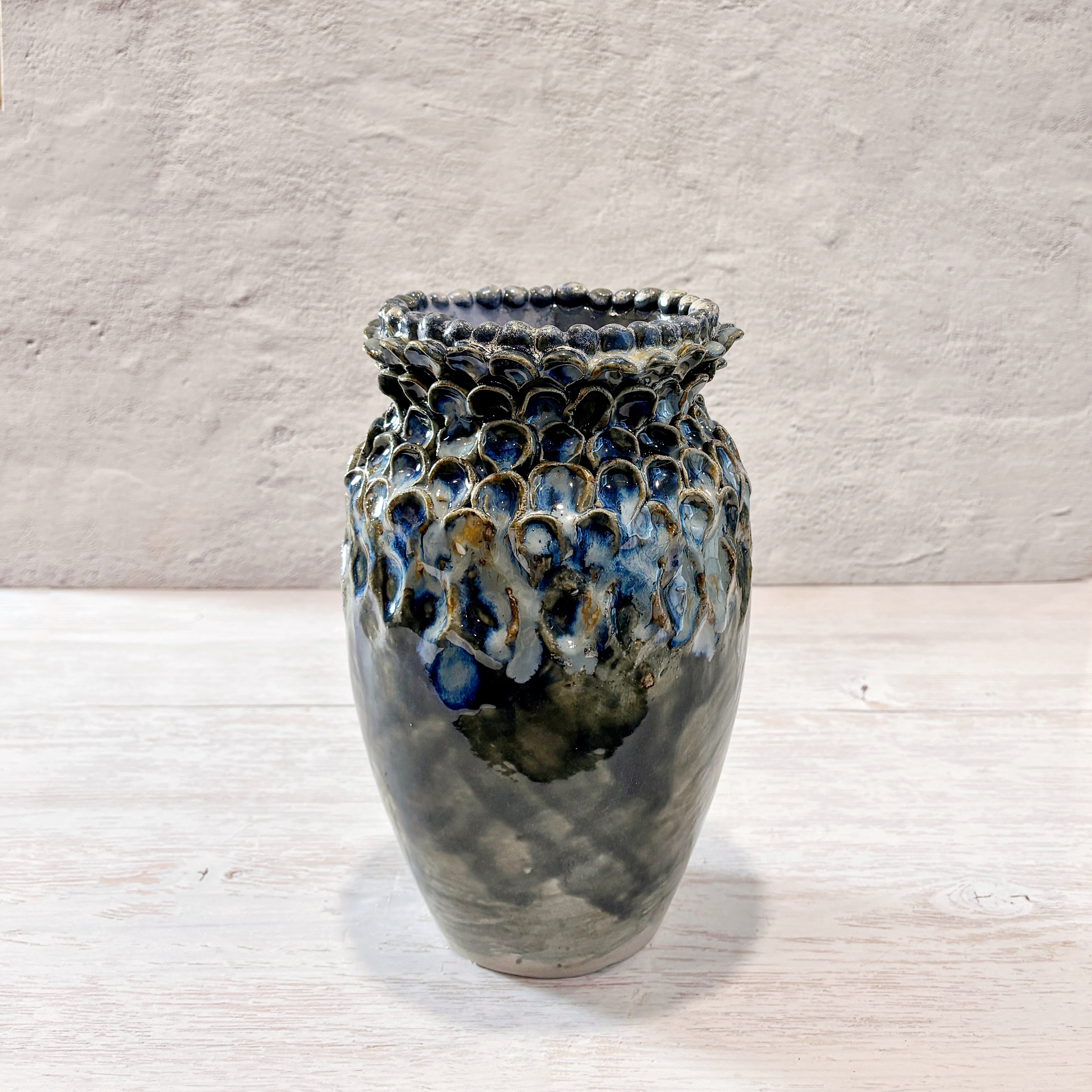 Jarrón de Ceramica en azules