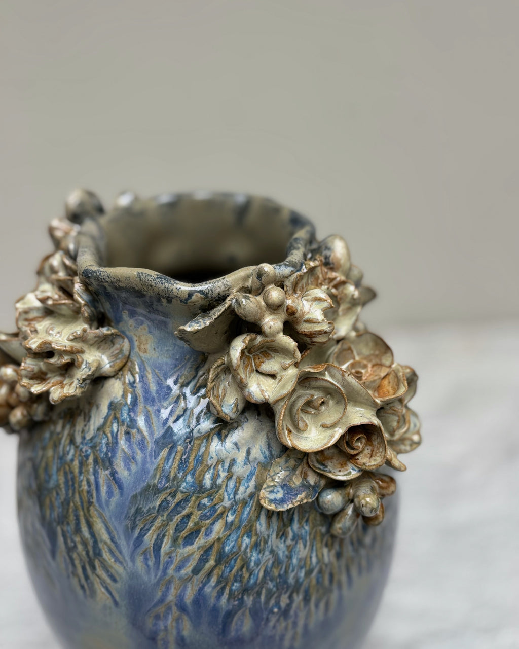 Jarrón Flores azul