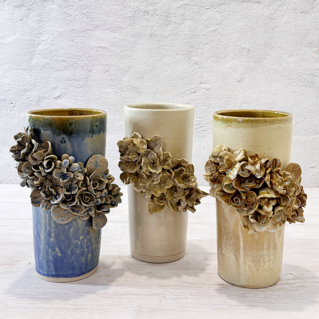 Jarrón / Florero delgado blanco