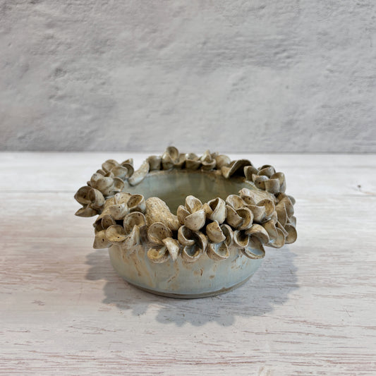 Porta Vela en azules y arena  - hortensias