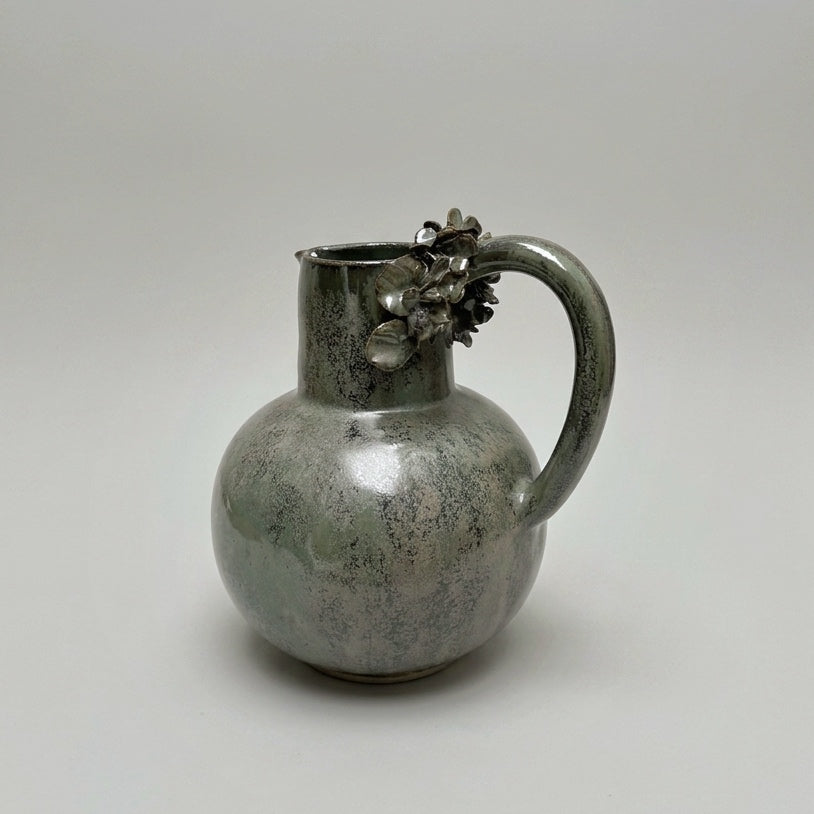 Jarra de ceramica 1.5 lts florcitas - verde