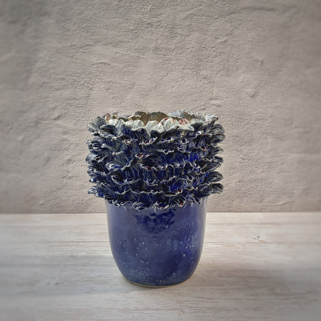 Jarrón de cerámica  Amazonas en Azules