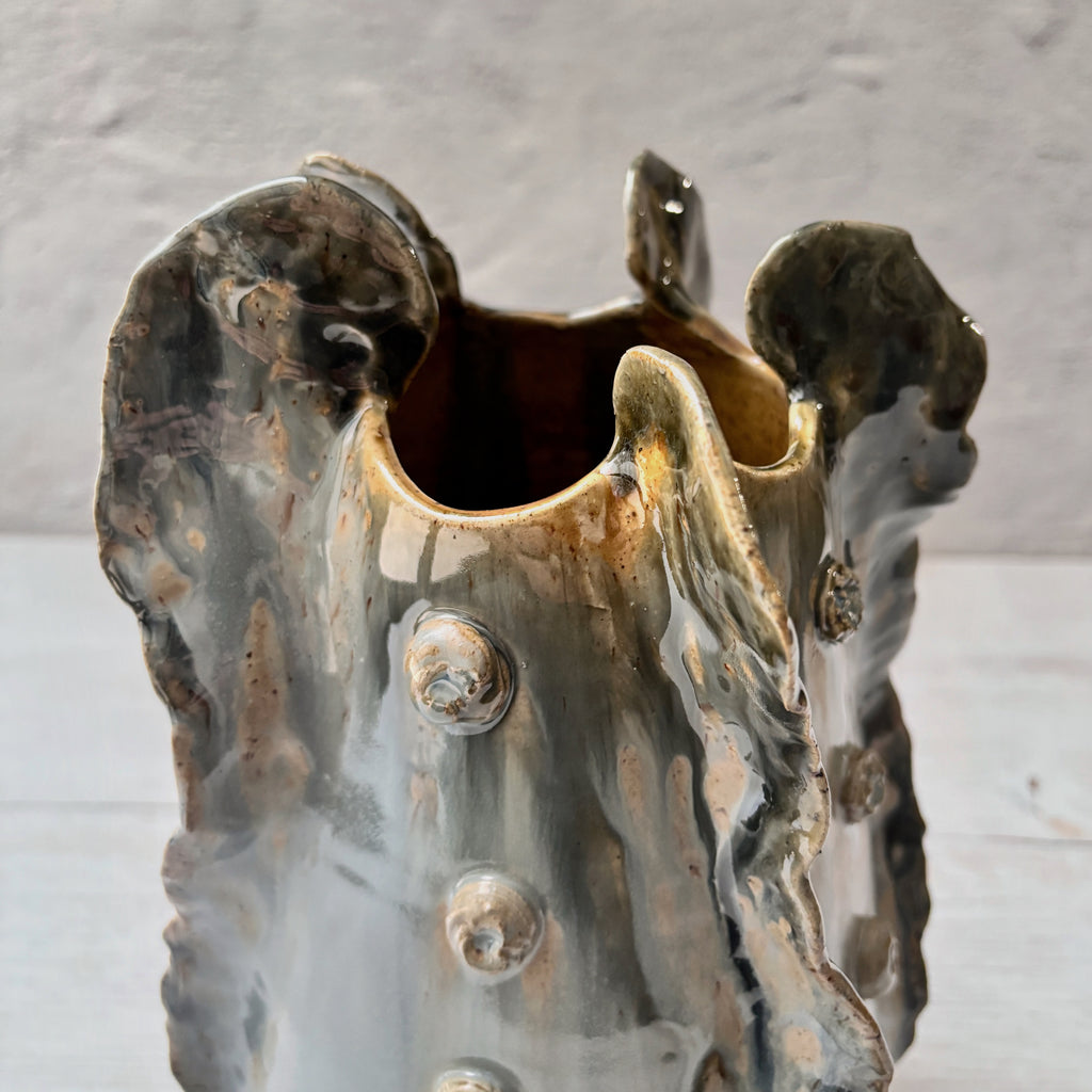 Jarrón Corales en azules y arena