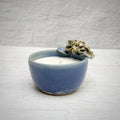 Velas aromáticas en bowl de Cerámica -Hortensias azul