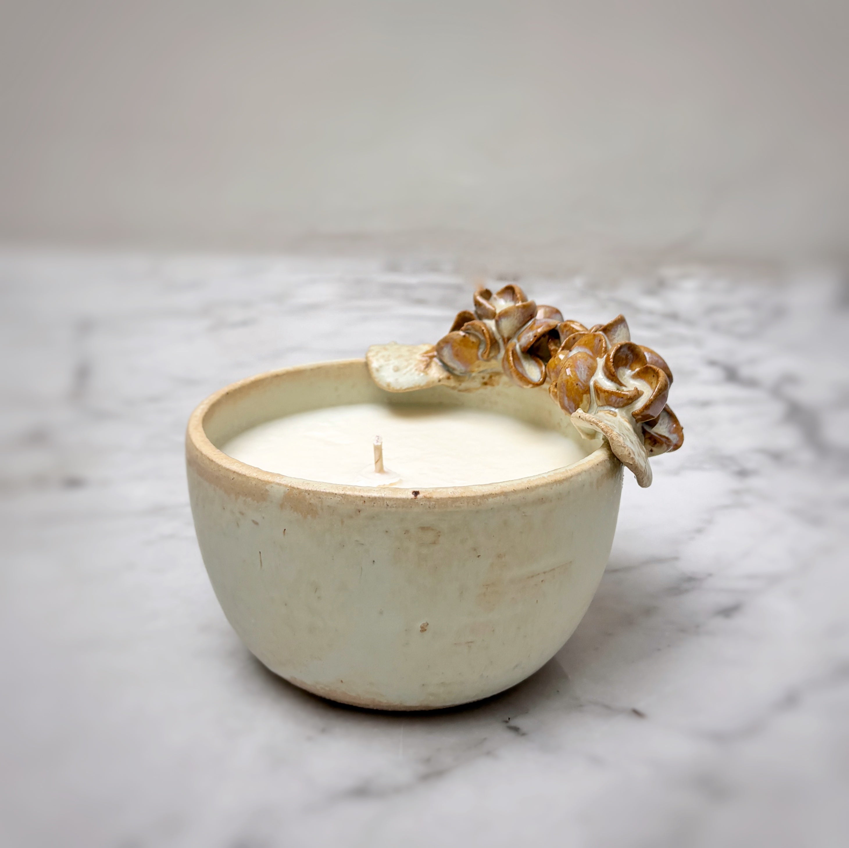 Velas aromáticas en bowl de Cerámica - Hortensia arena