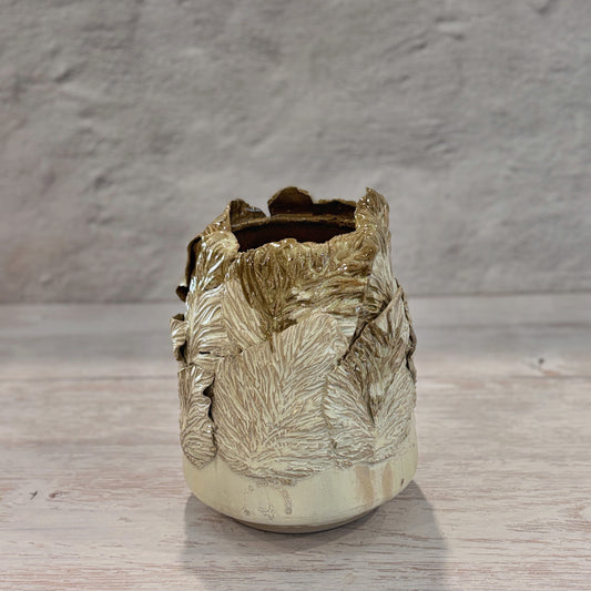 Jarrón de Ceramica Hojas verdes