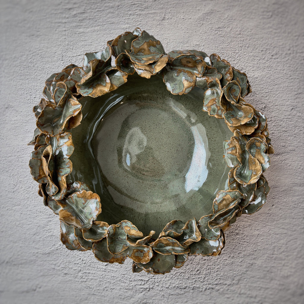 Bowl de Ceramica Artesanal pétalos- Hecho a Mano